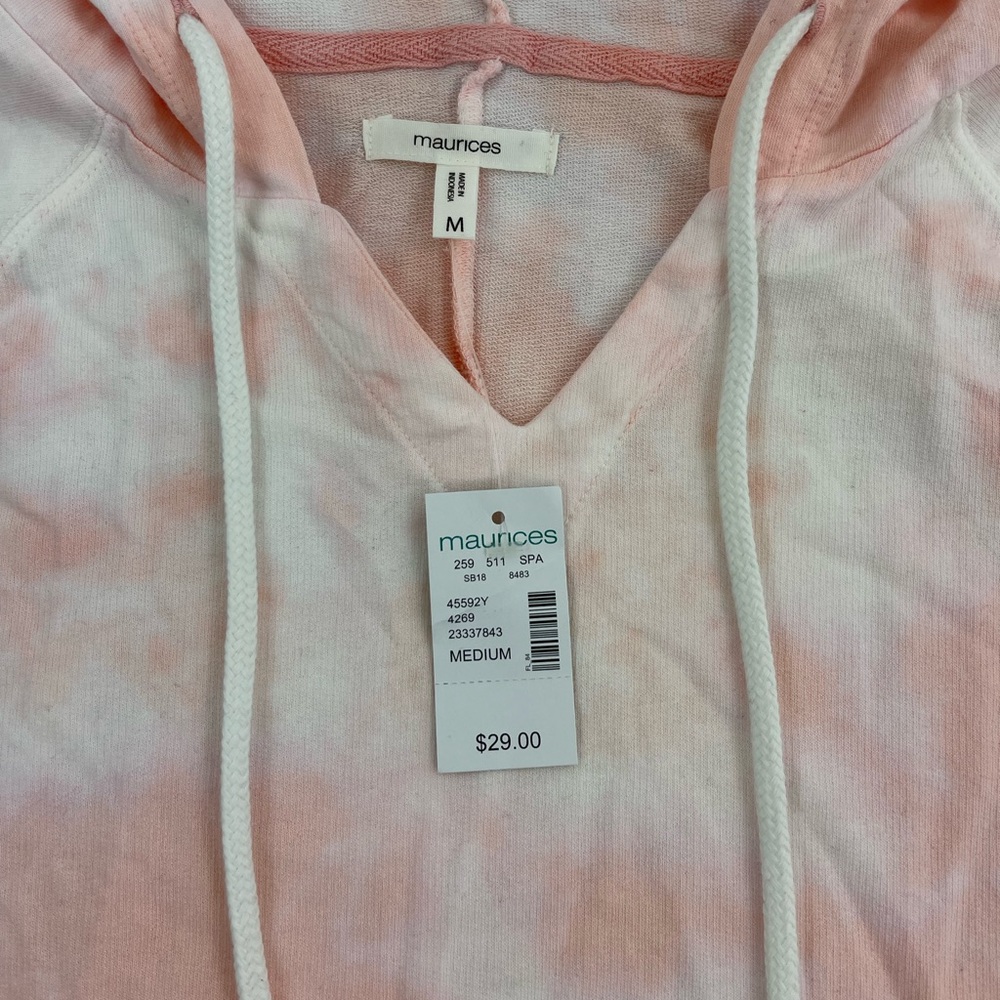 NWT Maurice’s Pink Tie-Dye Hooded Top - Picture 9 of 9